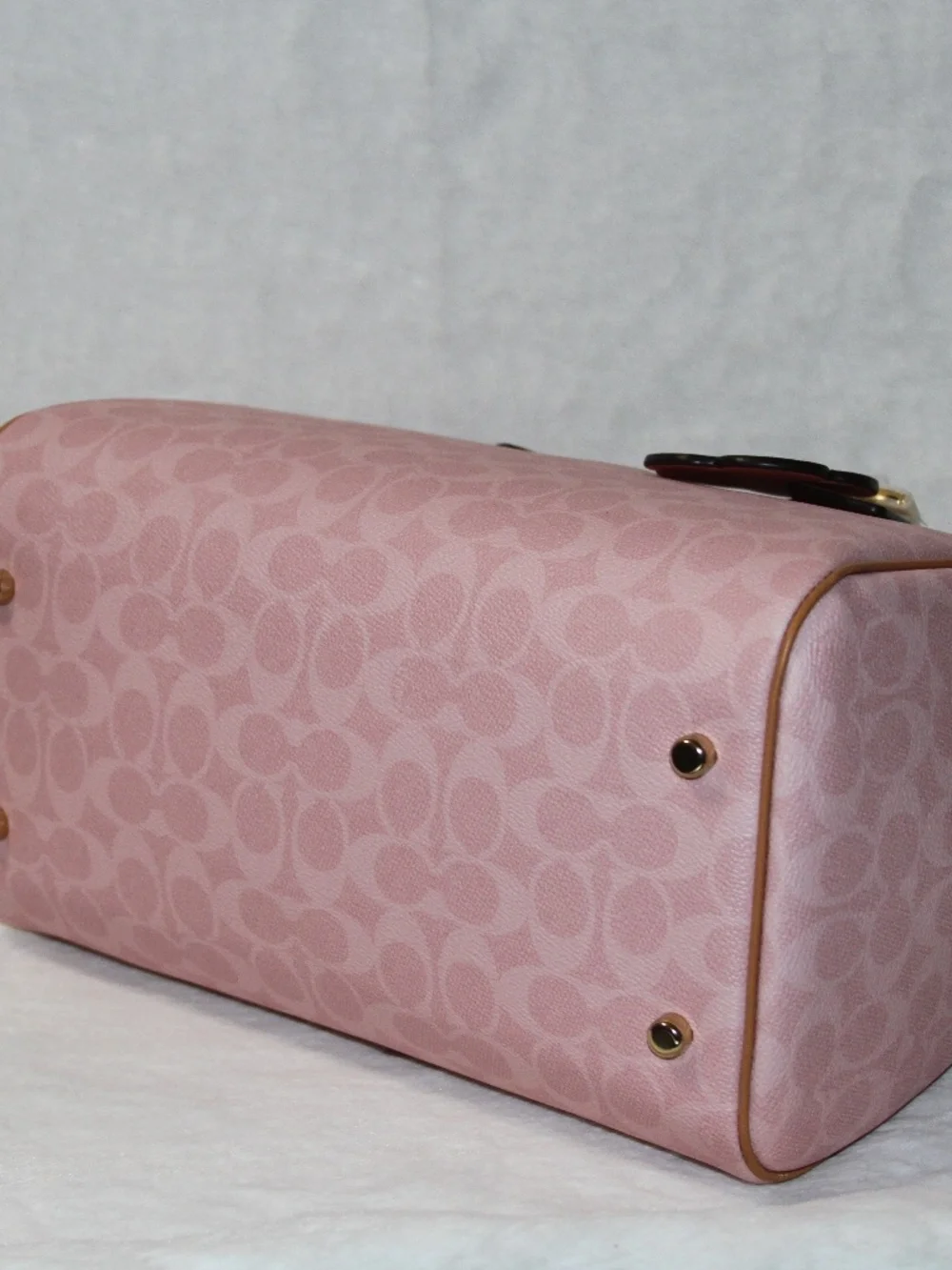 NWT COACH Large Rowan Powder pink Satchel Bag With Tea Rose Charms